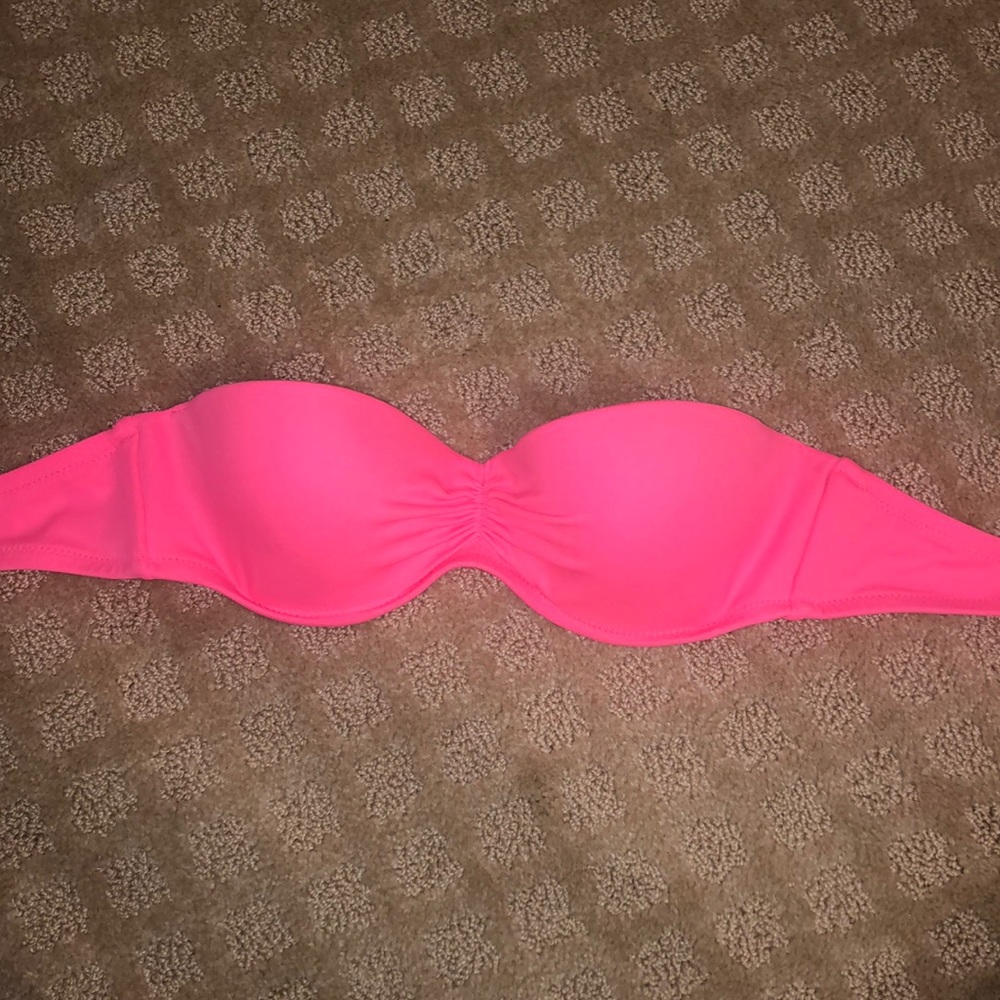 NWOT victorias secret neon pink bandeau bikini top